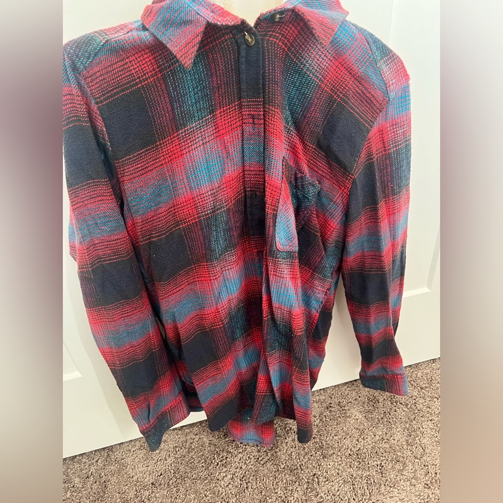 American Eagle Vintage boyfriend hooded button up shirt